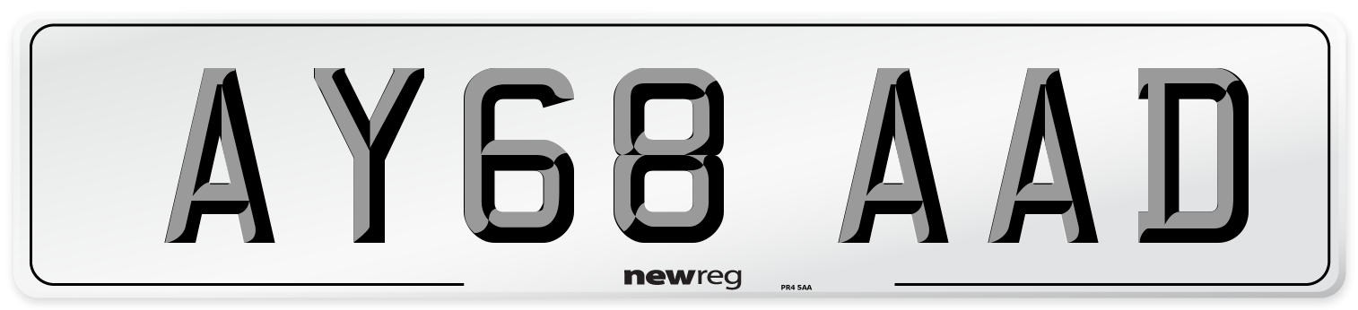AY68 AAD Number Plate from New Reg